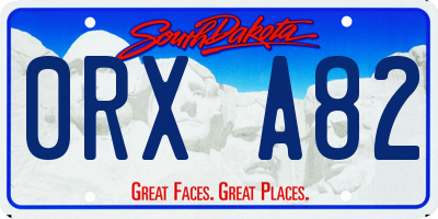 SD license plate 0RXA82