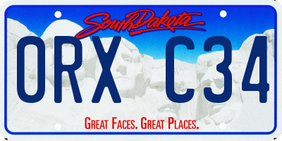 SD license plate 0RXC34