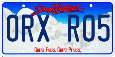 SD license plate 0RXR05
