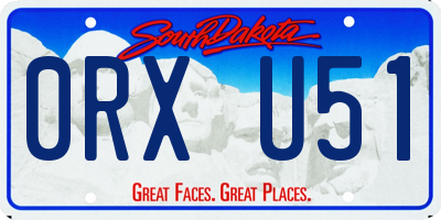 SD license plate 0RXU51