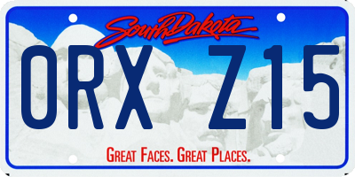 SD license plate 0RXZ15