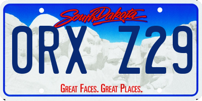 SD license plate 0RXZ29