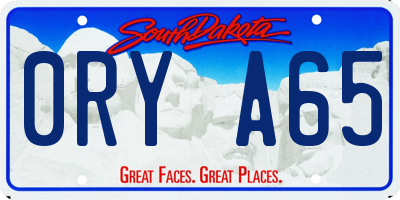SD license plate 0RYA65