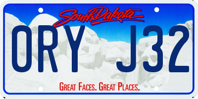 SD license plate 0RYJ32