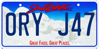 SD license plate 0RYJ47