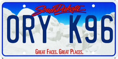 SD license plate 0RYK96