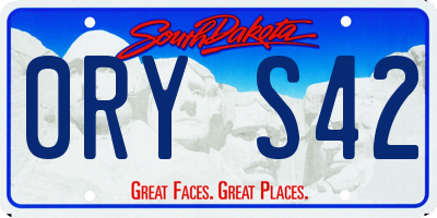 SD license plate 0RYS42