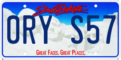 SD license plate 0RYS57