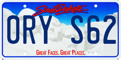 SD license plate 0RYS62