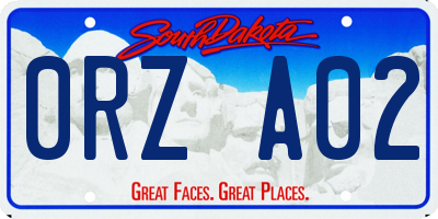 SD license plate 0RZA02