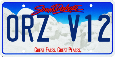 SD license plate 0RZV12