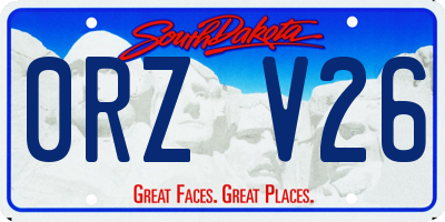 SD license plate 0RZV26