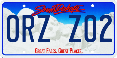 SD license plate 0RZZ02