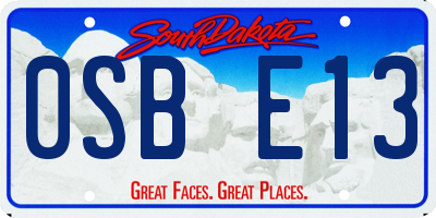 SD license plate 0SBE13