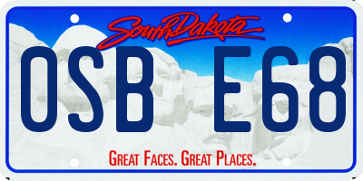 SD license plate 0SBE68