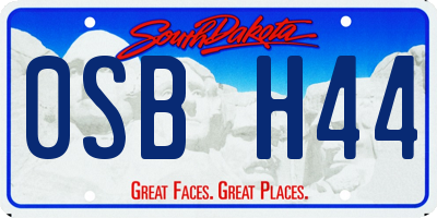 SD license plate 0SBH44