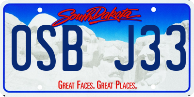 SD license plate 0SBJ33