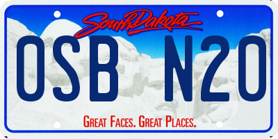 SD license plate 0SBN20