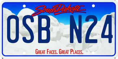 SD license plate 0SBN24