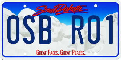 SD license plate 0SBR01