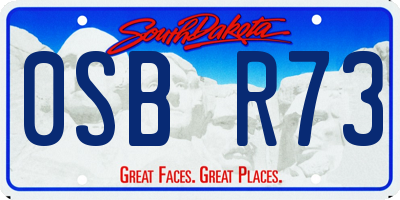 SD license plate 0SBR73