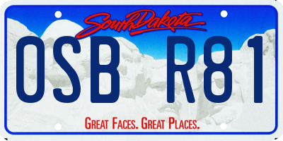 SD license plate 0SBR81