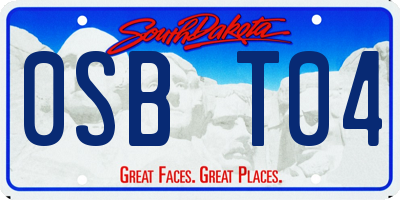SD license plate 0SBT04