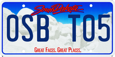 SD license plate 0SBT05