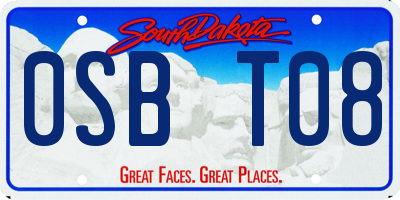 SD license plate 0SBT08