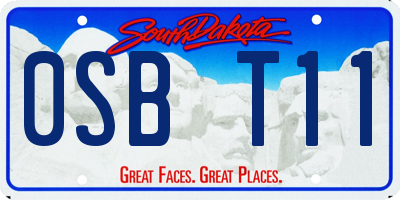 SD license plate 0SBT11