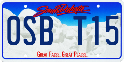 SD license plate 0SBT15