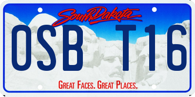 SD license plate 0SBT16
