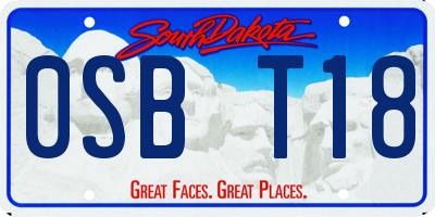 SD license plate 0SBT18