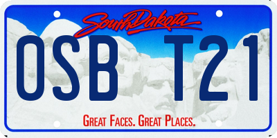 SD license plate 0SBT21