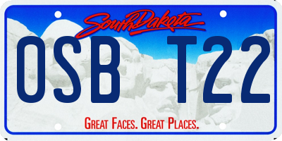 SD license plate 0SBT22