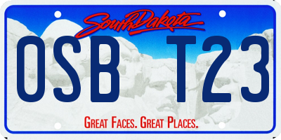 SD license plate 0SBT23