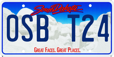 SD license plate 0SBT24