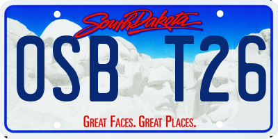 SD license plate 0SBT26