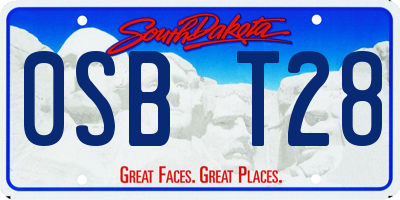 SD license plate 0SBT28