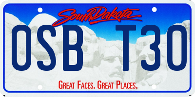 SD license plate 0SBT30