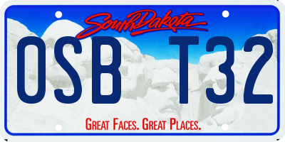 SD license plate 0SBT32