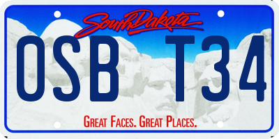 SD license plate 0SBT34