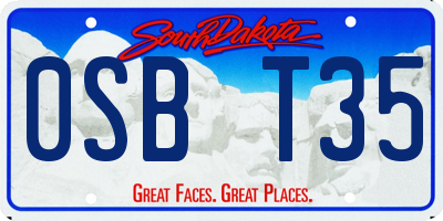 SD license plate 0SBT35