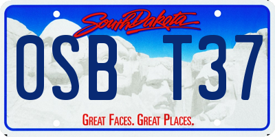 SD license plate 0SBT37