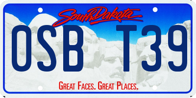 SD license plate 0SBT39