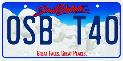 SD license plate 0SBT40