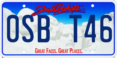 SD license plate 0SBT46