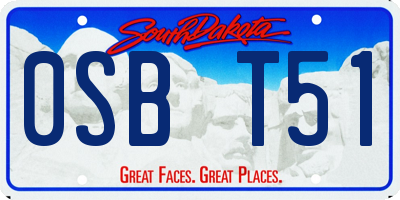 SD license plate 0SBT51