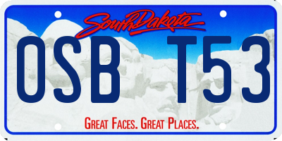SD license plate 0SBT53