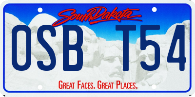 SD license plate 0SBT54
